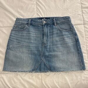 Hollister Light Wash High Rise Denim Mini Skirt